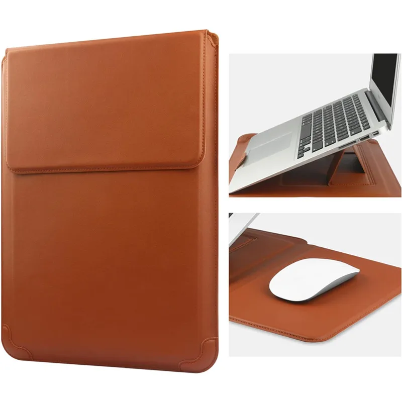 Laptop Accessories Pouch - Draagbare lederen laptophoes tas voor Macbook