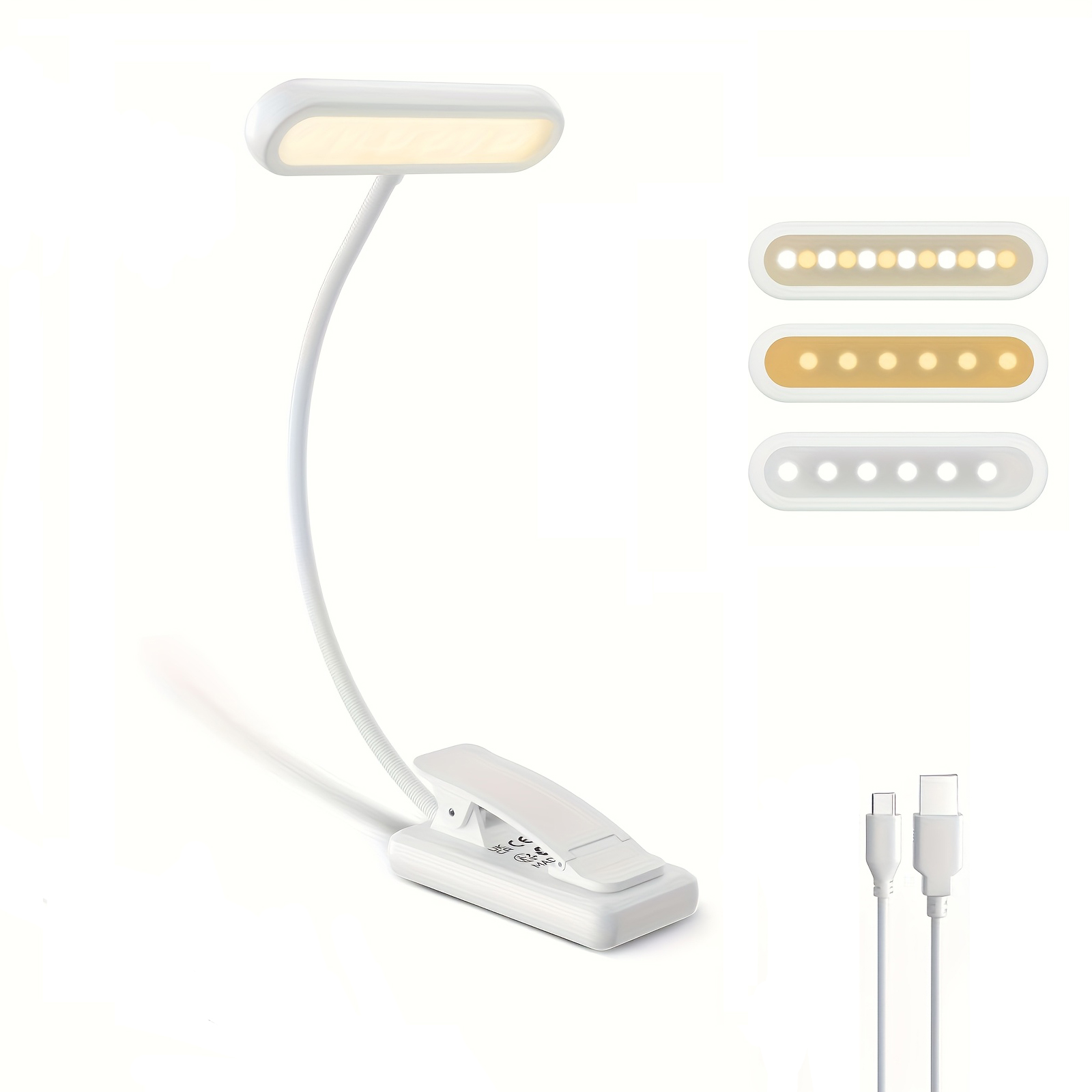 Laptop Accessories Light - Draagbare clip-on boeklamp met drie kleurtemperatuurstanden,