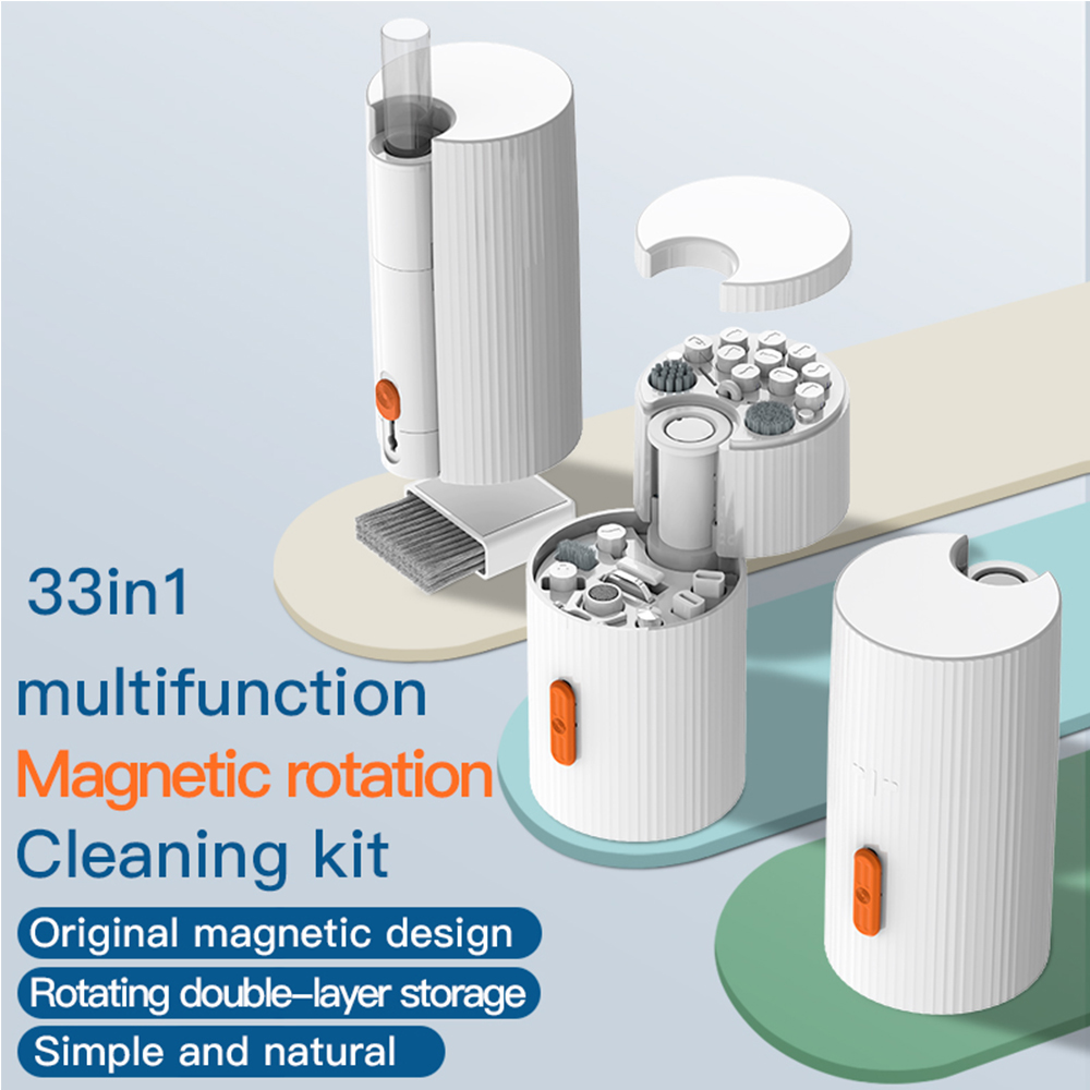 Laptop Accessories Cleaning Kit - 33-in-1 Magnetische Draaibare Elektronische Reinigingsset All-in-One